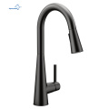 China Matte Black One-Handle Haut Arc Ful Down Kitchen Robinet avec pulvérisateur, avec un boost de puissance et un réflexe